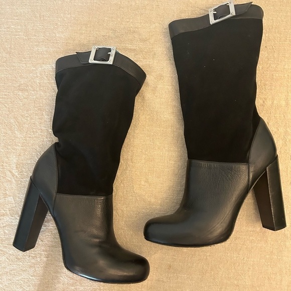 Rachael and Zoe Claudia  size 9 mid calf slouch boots buckle suede & Leather - Picture 1 of 9